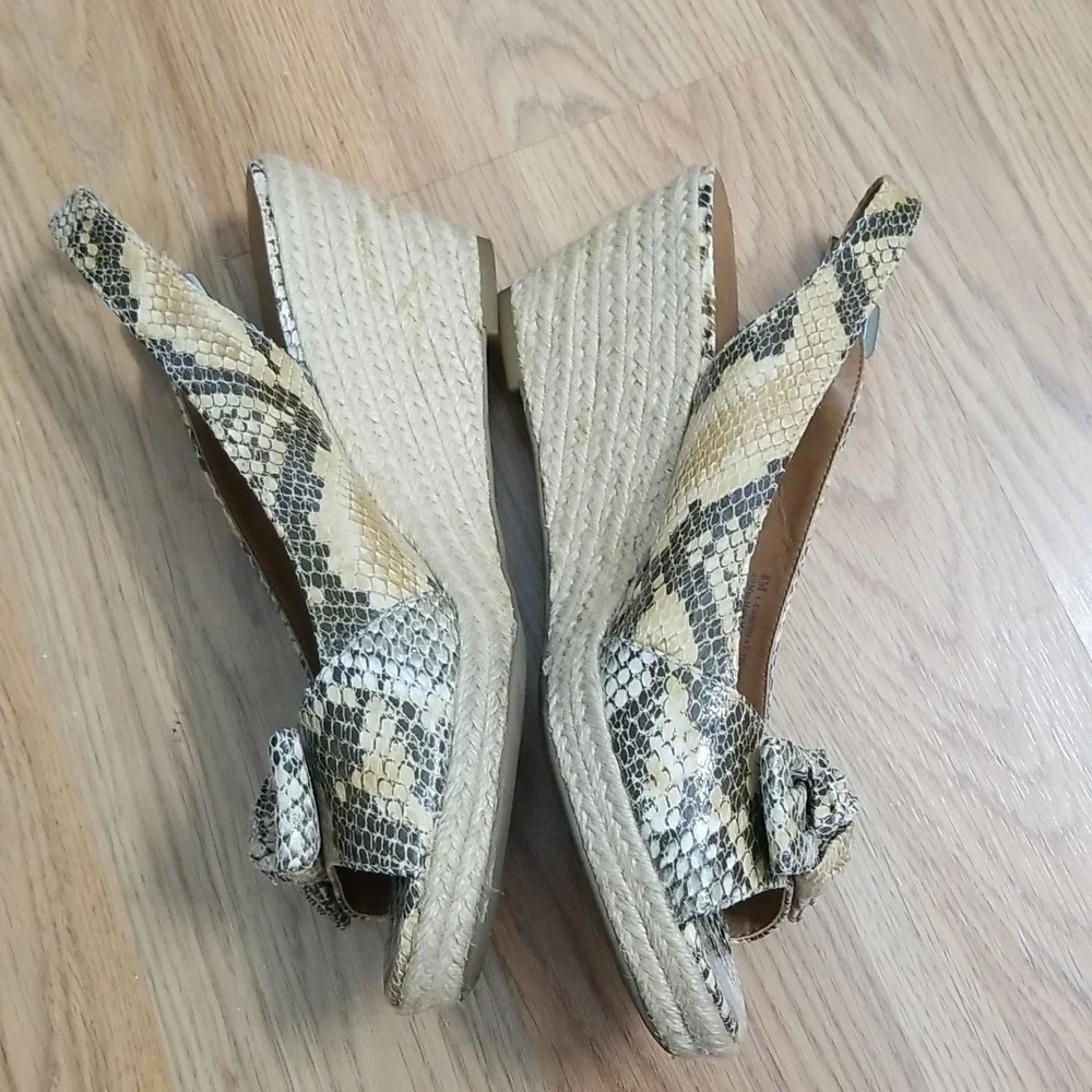 Franco Sarto Camino Espadrilles Snakeskin Heels